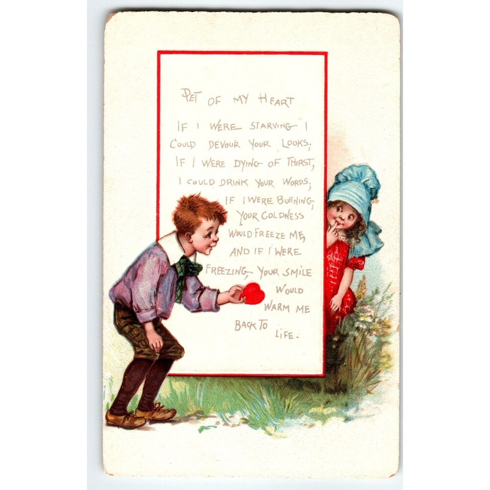 Frances Brundage Valentine Postcard Pet Of My Heart Children Gabriel 413 Germany